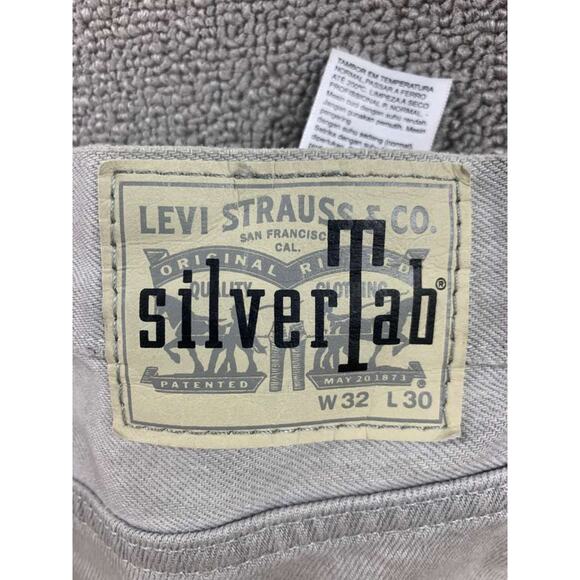 Levi's SilverTab Jeans Men W32 L30 Gray Straight 100% Cotton Zip Fly Five Pocket - Picture 3 of 12
